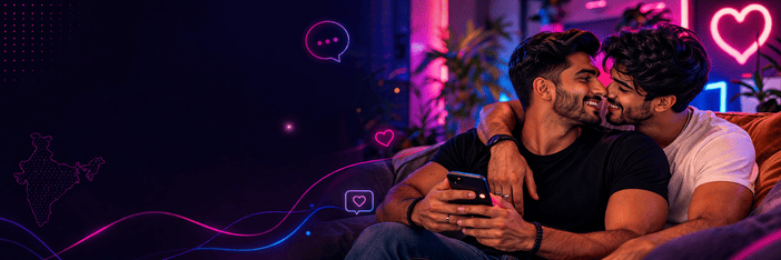 Indian gay men socializing in a vibrant nightclub